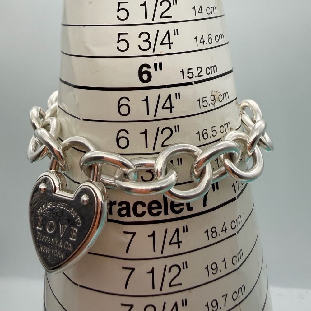 Tiffany & Co. approx 8” return to love lock bracelet in sterling silver - Picture 7 of 9